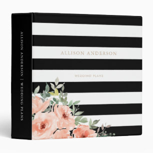 Classeur Fleur rose noire et blanche
