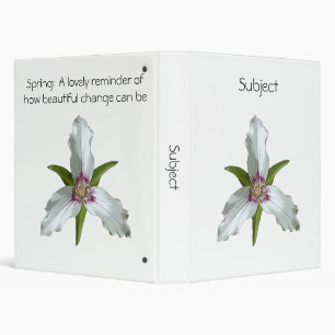 Classeur Fleur sauvage de printemps Trillium peint