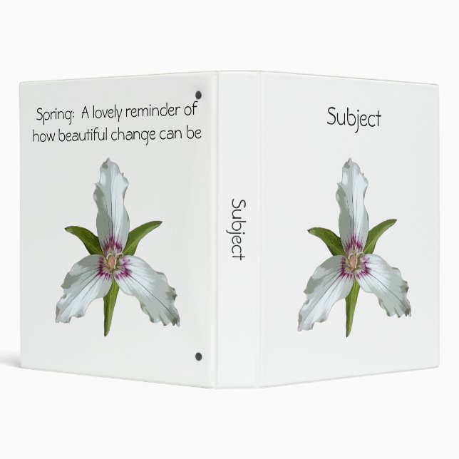 Classeur Fleur sauvage de printemps Trillium peint (Arrière-plan)