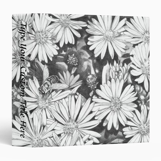 Classeur fleur sauvage Personnalisé Miel Bee & Flo (Devant/Côté)