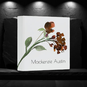 Classeur Fleur sauvage   Terracotta Orange Bohemian Custom