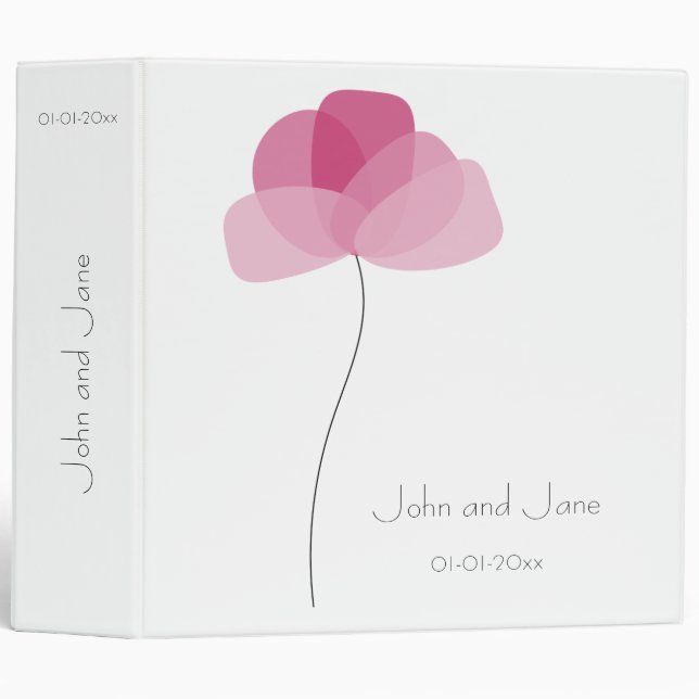 Classeur Fleur simple (Devant/Côté)