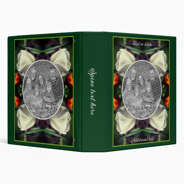 Classeur Fleur Tulipe Blanche Personnalisée Ajouter Votre P (Arrière-plan)