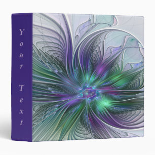 Classeur Fleur vert violet Texte Abstrait fractal moderne