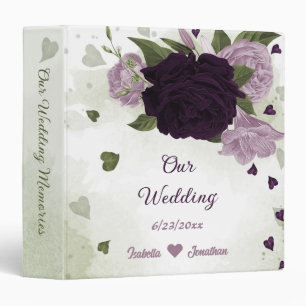 Classeur fleur violet foncé et clair vert album de mariage