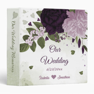 Classeur fleur violet foncé et clair vert album de mariage