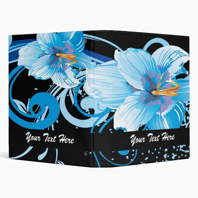 classeur fleuri bleu rétro (Arrière-plan)