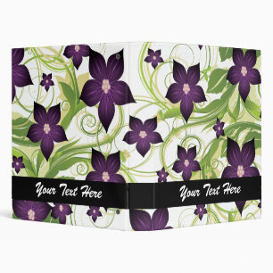 classeur fleuri violet rétro