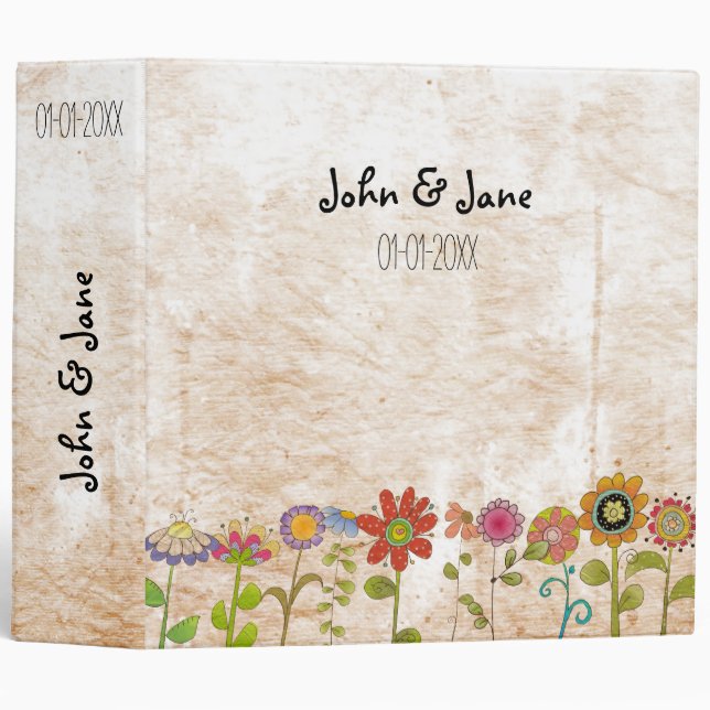 Classeur Fleurs (Devant/Côté)