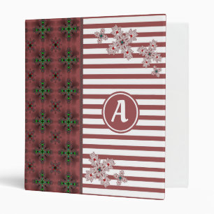 Classeur Fleurs Artdeco en style rétro avec monogramme