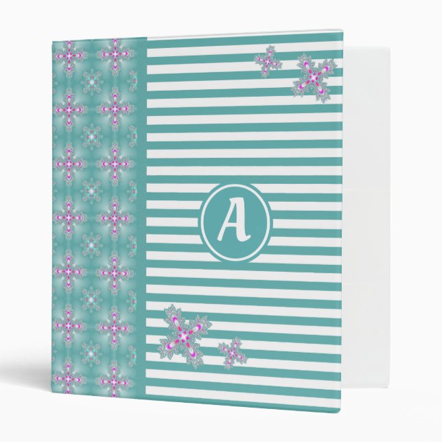 Classeur Fleurs Artdeco en style rétro avec monogramme (Devant/intérieur)