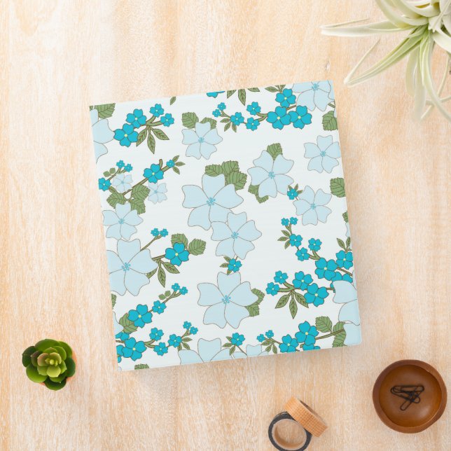 Classeur Fleurs Bleues, Motif Floral, Motif De Fleurs (In Situ)