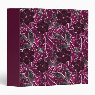 Classeur Fleurs bordeaux.