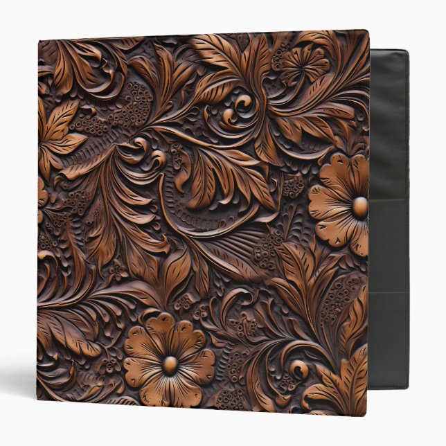 Classeur Fleurs Brown Western Cowgirl (Devant/Intérieur)