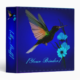 Classeur Fleurs Colibri-Bleues vertes binder_15_front.v4