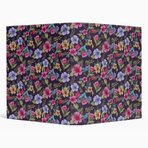 Classeur Fleurs colorées motif