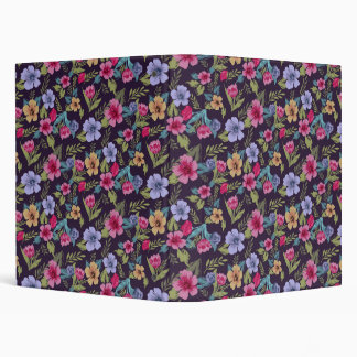 Classeur Fleurs colorées motif