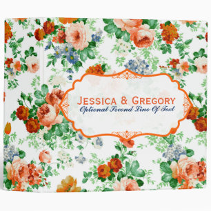 Classeur Fleurs colorées Motif Arrière - plan blanc