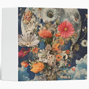 Classeur Fleurs colorées sous Pleine lune