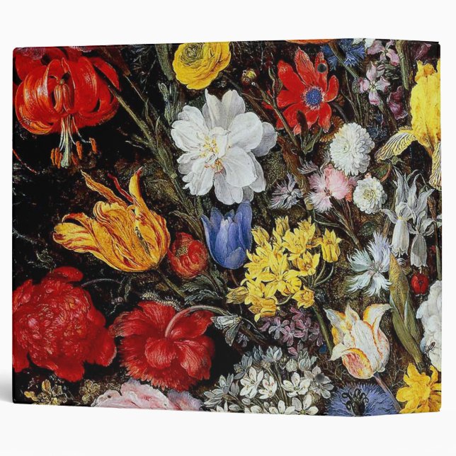 Classeur Fleurs dans le bateau en bois, Jan Brueghel l'Anci (Dos/Côté)