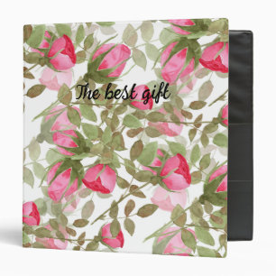 Classeur Fleurs d'aquarelle rose rose roses fleuris