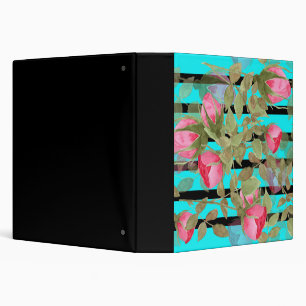Classeur Fleurs d'aquarelle rose rose roses romes florales