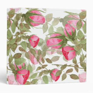 Classeur Fleurs d'aquarelle rose rose roses romes florales