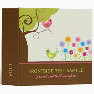 Classeur Fleurs D'Arbre Stylisées Et Inséparables