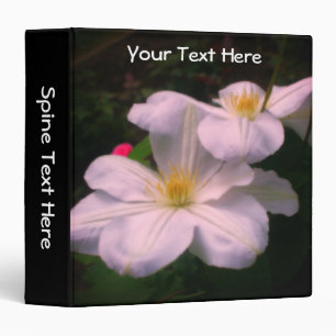 Classeur Fleurs de clématite blanches personnalisées