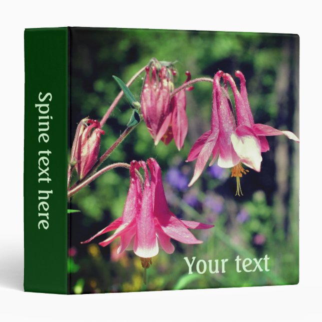 Classeur Fleurs de colonne rose Gros plan Personnalisé (Devant/Côté)