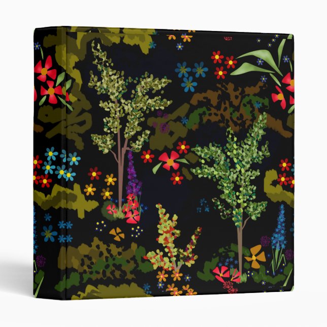 Classeur Fleurs de dessins animés mignonnes plante sans cha (Devant/Côté)