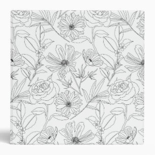 Classeur fleurs de jardin design noir
