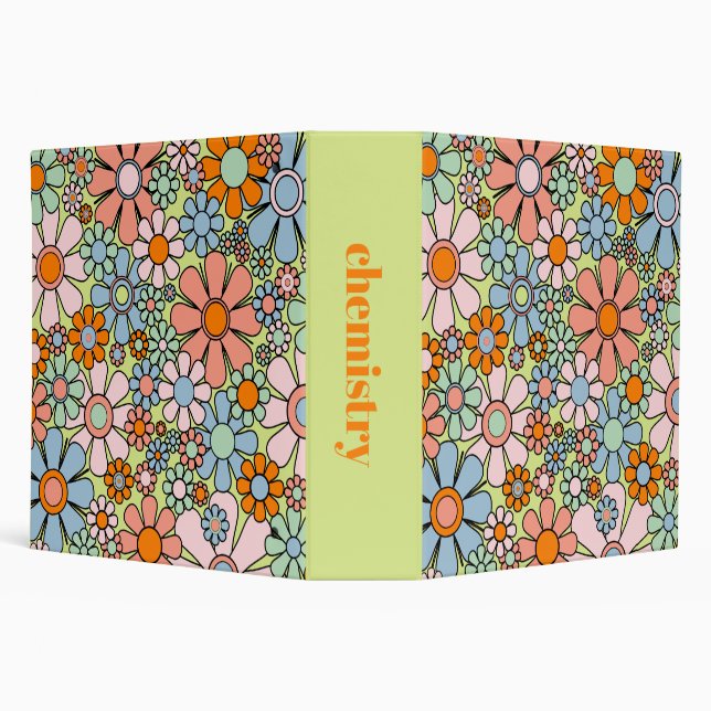 Classeur Fleurs de Jardin Rétro 60s les années 70 Motif Flo (Arrière-plan)