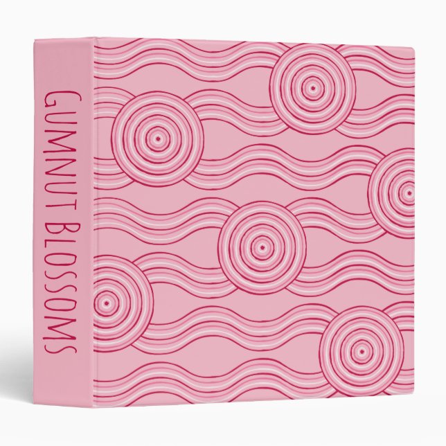 Classeur Fleurs de noisettes d'art autochtones (Devant/Côté)