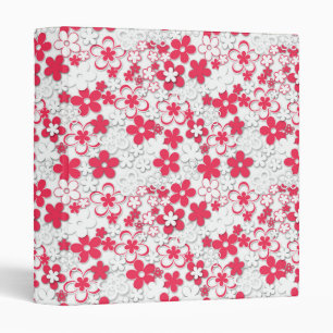 Classeur Fleurs de papier rouge et blanc