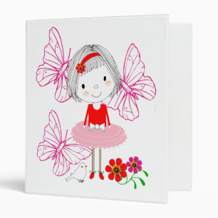 Classeur Fleurs de papillon de petite fille mignonne Whimsi