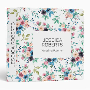 Classeur Fleurs de printemps colorées motif