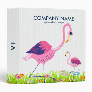 Classeur Fleurs de printemps et Flamants roses mignons