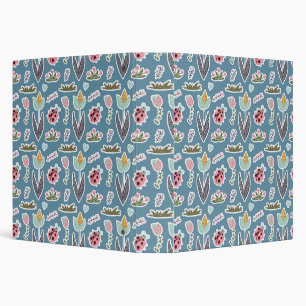 Classeur Fleurs de printemps et Motif de coccinelle