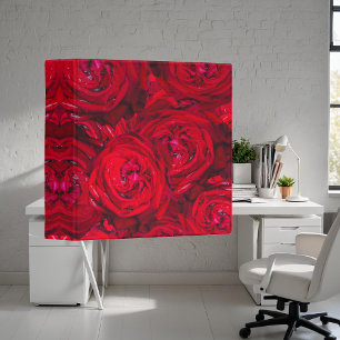 Classeur Fleurs de rose rouge avec gouttes de rosée - photo