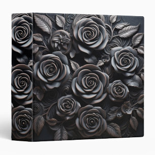 Classeur Fleurs de roses noires gothiques bohèmes sombres