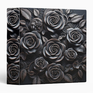 Classeur Fleurs de roses noires gothiques bohèmes sombres