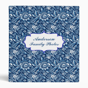Classeur Fleurs de soleil, bleu foncé et blanc Personnalisé