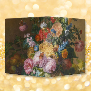 Classeur Fleurs de style vintage Monogrammé en or École Bur