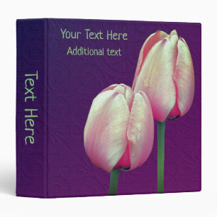 Classeur Fleurs de Tulipe Rose Personnalisées
