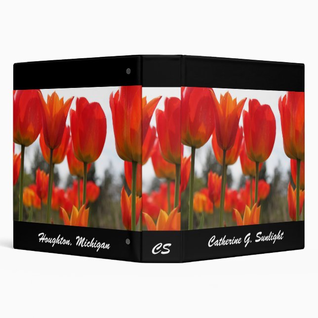 Classeur fleurs de tulipe rouge avec arrière - plan noir (Arrière-plan)