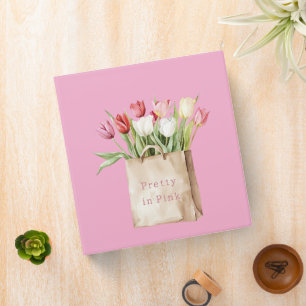 Classeur Fleurs de tulipes roses rouges jaunes blanches dan
