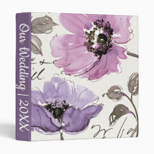Classeur Fleurs de valse florales d'aquarelle de prune