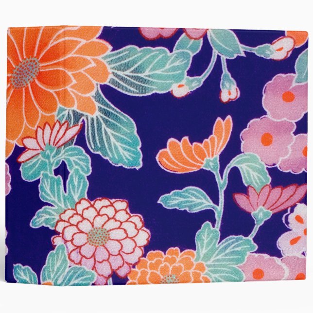 Classeur Fleurs, design japonais (Devant/Côté)