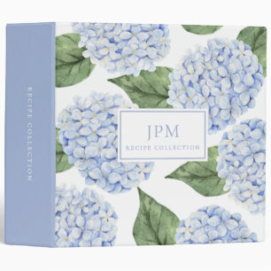 Classeur Fleurs d'Hydrangea Bleu Grand Bloom Livre de Recet